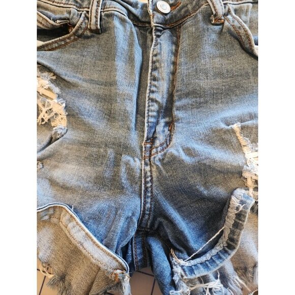 Kancan 9 distressed shorts Jean Mid-rise Cut Off Juniors 9  28 - Picture 6 of 6